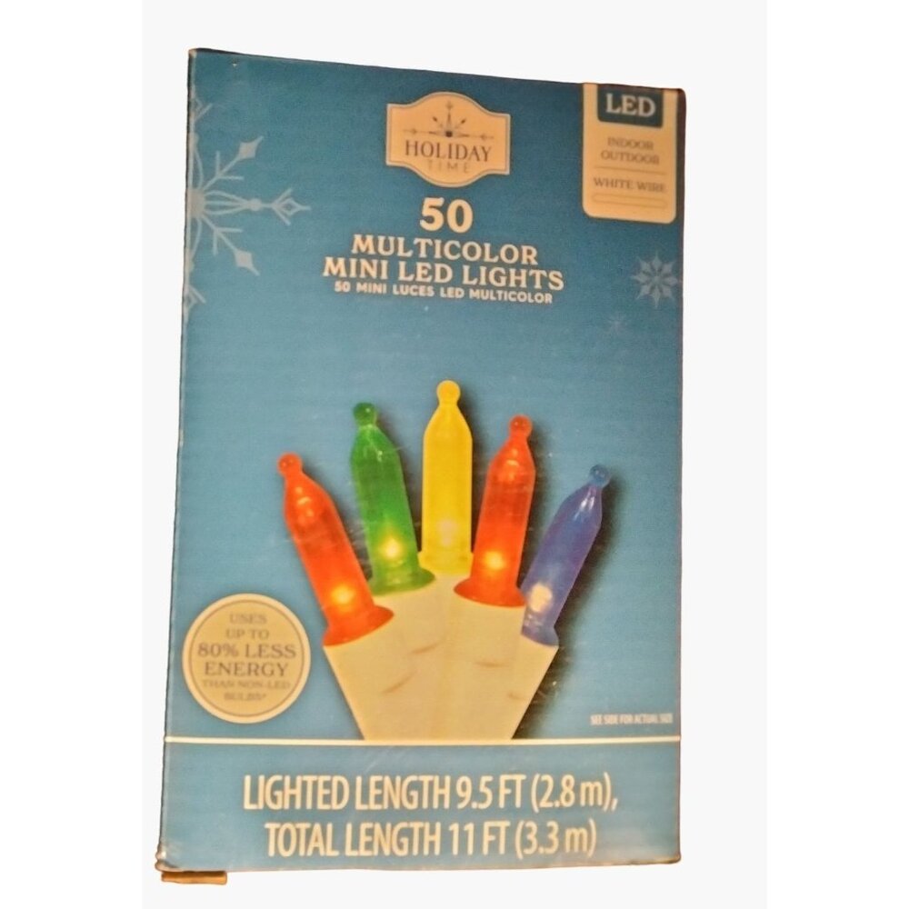 Holiday Time Multicolor Lights indoor Outdoor 50 ct Wedding Patio White cor LED